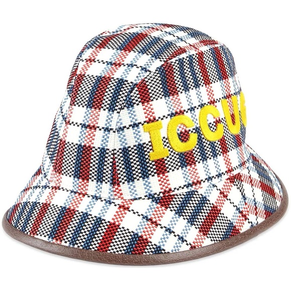 NWOT Gucci ICCUG Plaid Bucket Hat – Red/White/Blue Check - Picture 2 of 2